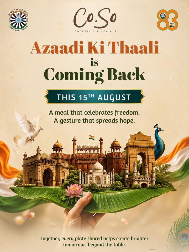Azaadi ki Thaali is coming back this 15th August &mdash; a meal that celebrates freedom, a gesture that spreads hope
