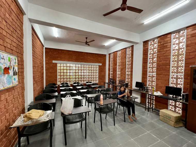 A furnished classroom, handed over complete