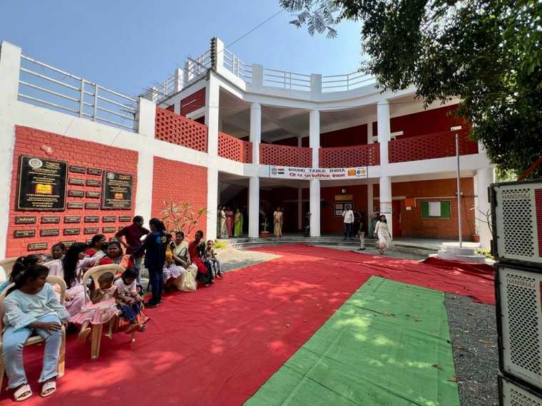Children seated at the Sukali school on inauguration day