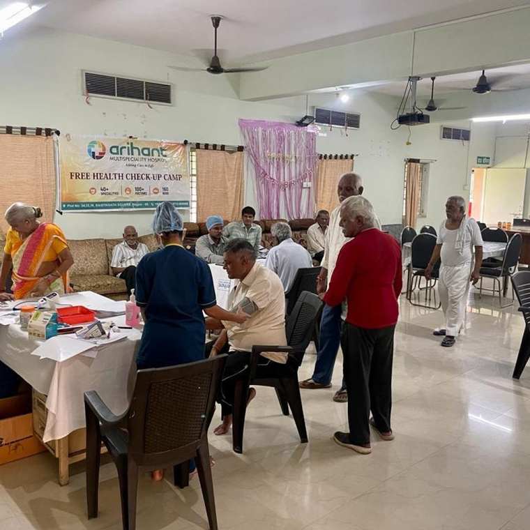 Health check-up camp run with Arihant Multispeciality Hospital