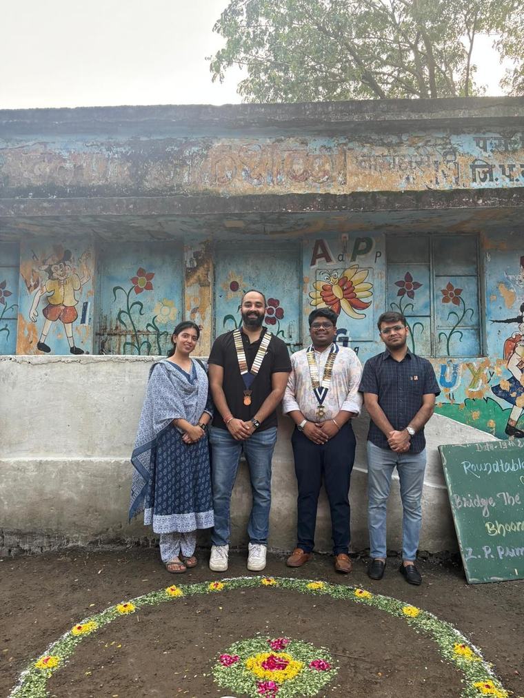 Bhoomi Poojan at Nagazari in September 2024, the old school still standing behind