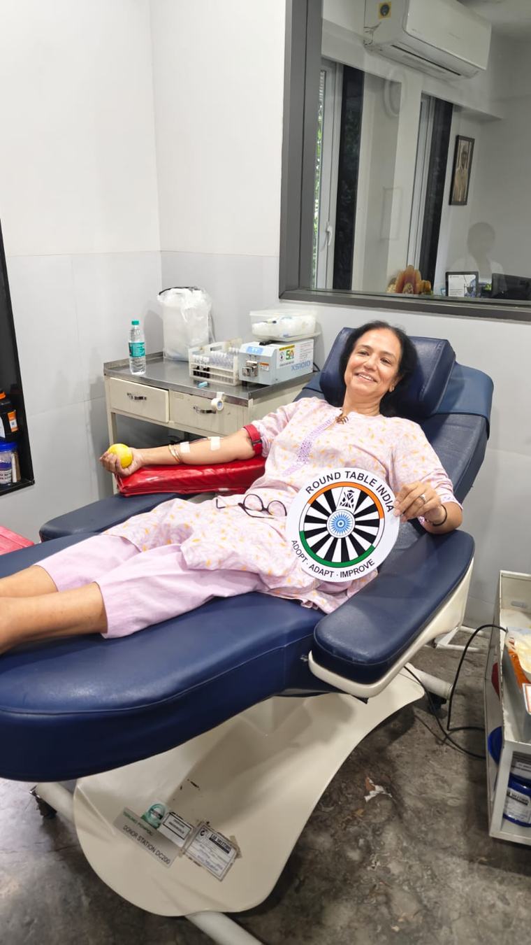 A donor giving blood at the Nagpur Unites for Blood drive, September 2026